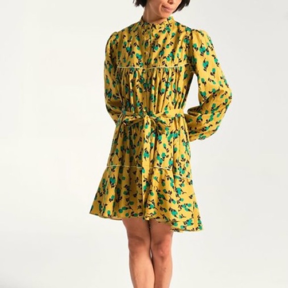 Rachel antonoff drew dress in mustard tulip - Picture 6 of 14